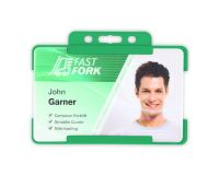 Light Green Single-Sided Open Faced ID Card Holders - Landscape (Pack of 100) 